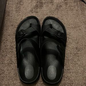 black sandals